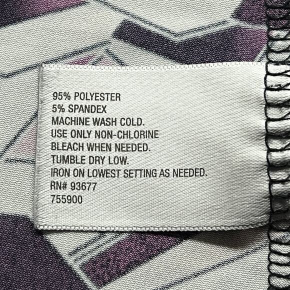 Worthington Polyester Spandex Purple Pink Geometric Short Sleeve Shirt Women 2X - Picture 4 of 6